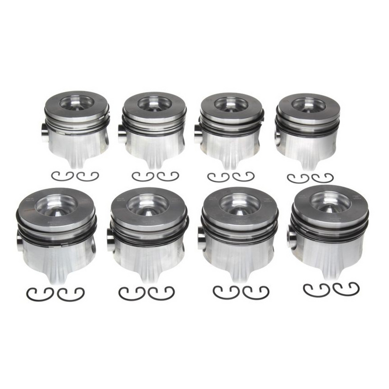 1994-2002 Powerstroke 7.3L Mahle Set of 8 Pistons w/ Rings - Standard (224-3163WR)