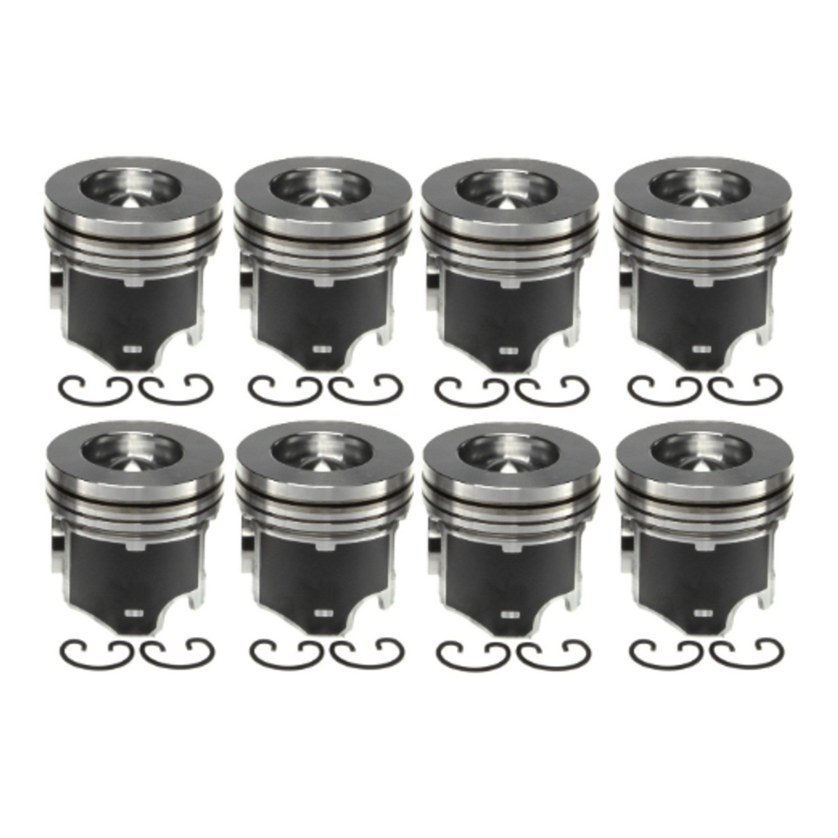 2008-2010 Powerstroke 6.4L Mahle Set of 8 Pistons w/ Rings - 0.25MM (224-3666WR-0.25MM)