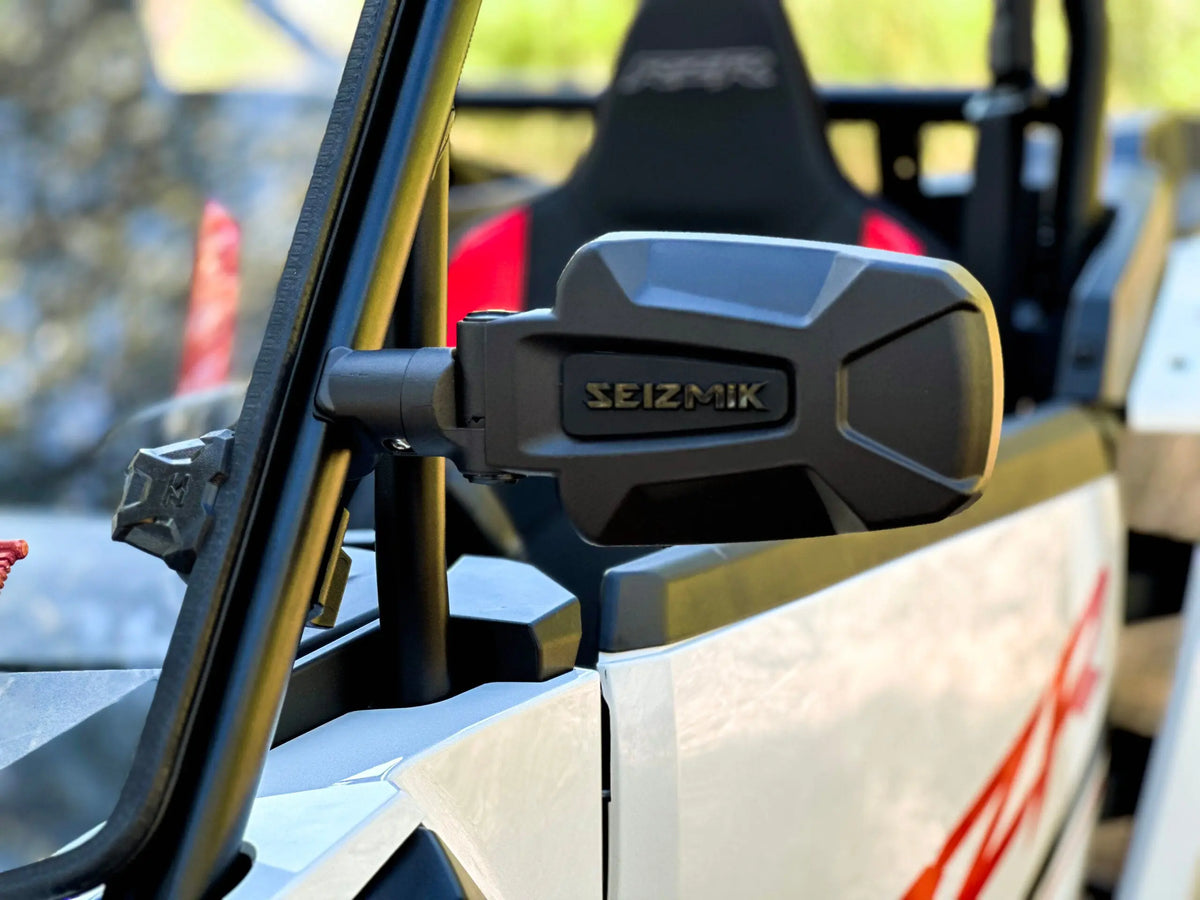 Seizmik 56-18110 Pursuit Adjustable Clamp Mirror installed on UTV