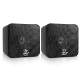 Pyle® 200-Watt 4-In. Mini-Cube Bookshelf Speaker Set, Black, 2 Count TekShack