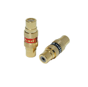 Q-119 Gold RCA Plug to RCA Plug Connector Audiopipe