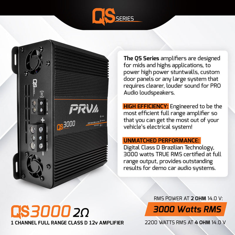 PRV QS3000 2 Ohm Amplifier PRV Audio