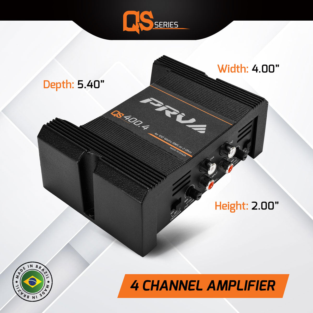 PRV AUDIO QS400.4 2 Ohm 4 CHANNEL FULL RANGE AMPLIFIER