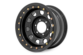 Steel Simulated Bead Lock Wheel Black 15x10 5x4.5 3.30 Bore -39 Rough Country