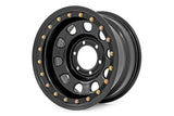 Steel Simulated Bead Lock Wheel Black 16x8 6x5.5 4.25 Bore -12 Rough Country