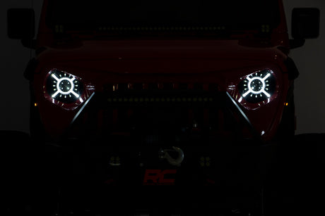 Jeep 9-Inch LED Projection Headlights 18-20 Wrangler JL/JLU, 20-Present Gladiator JT Rough Country