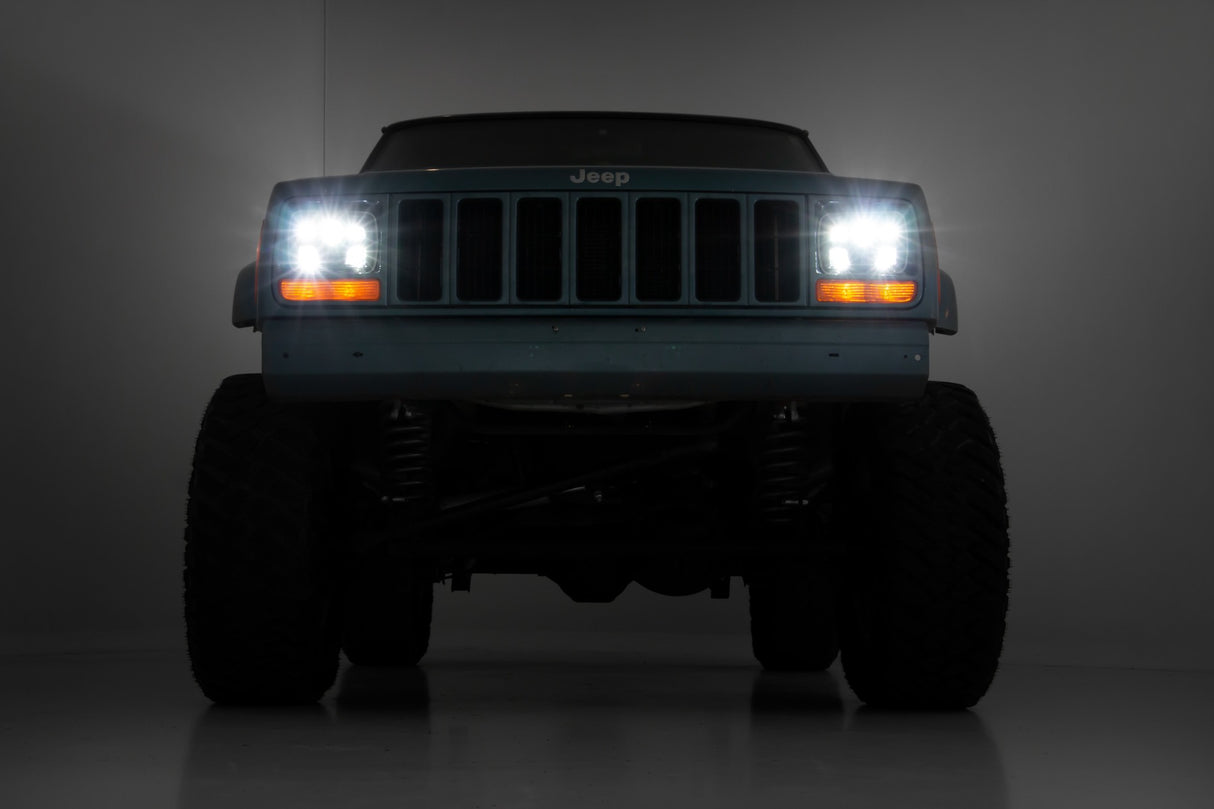 Jeep 5X7 Inch LED Headlights Jeep Cherokee XJ Rough Country