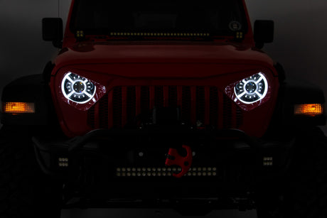 Jeep 9-Inch DRL Halo LED Headlights Jeep Wrangler JL/JLU, Gladiator JT Rough Country