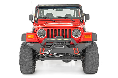 Headlights DRL Halo LED 7 Inch 97-06 Jeep Wrangler TJ 4WD Rough Country