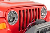 Headlights DRL Halo LED 7 Inch 97-06 Jeep Wrangler TJ 4WD Rough Country