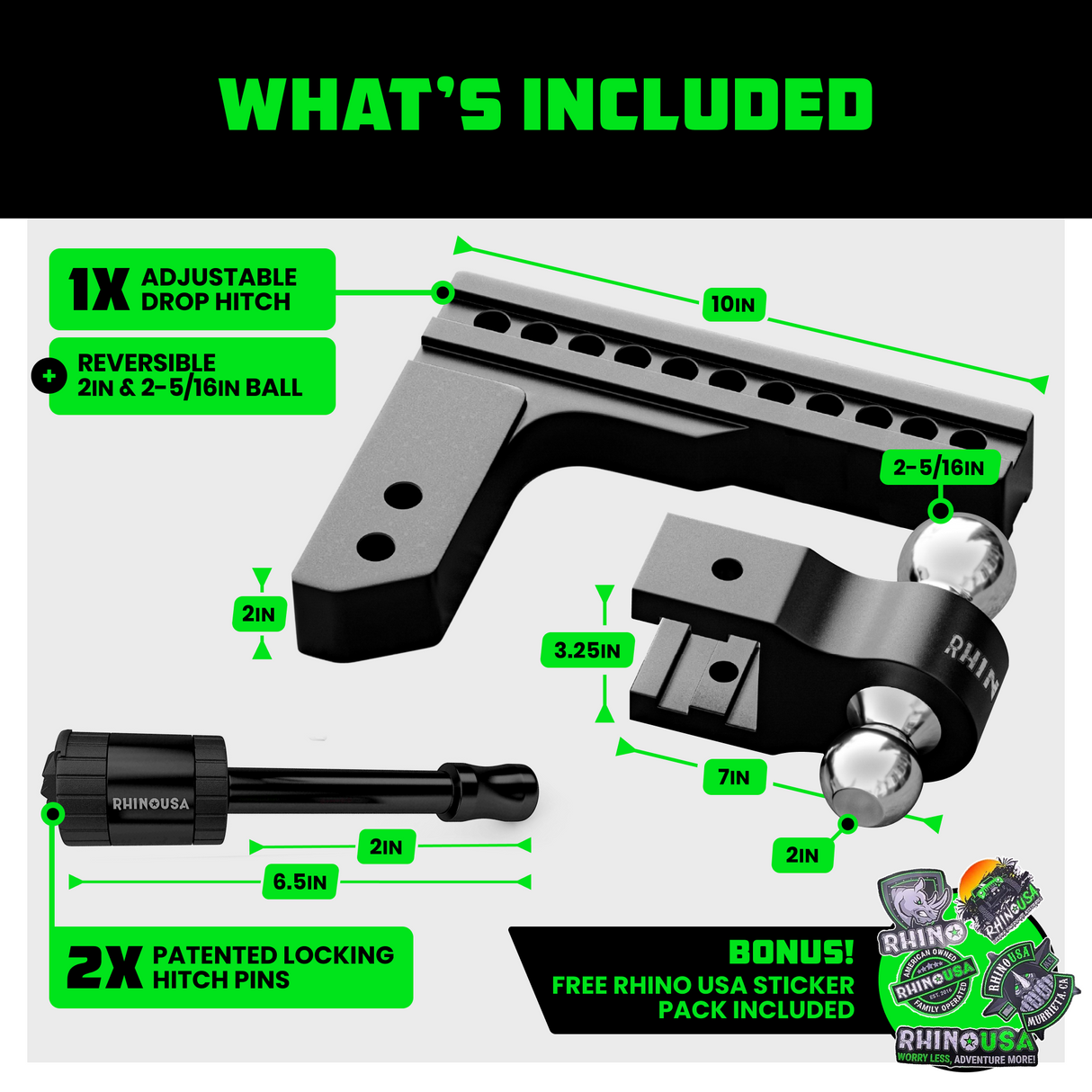 Adjustable Drop Hitch (2" Receivers)