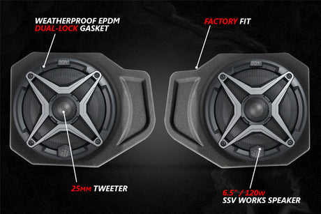 2018-2024 Polaris Ranger XP1000 A-Spec SSV Works 5-Speaker Audio System w/JVC