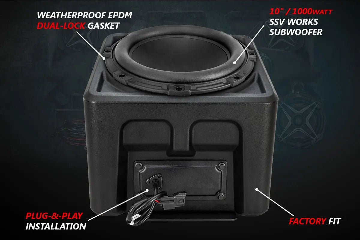 2018-2024 Polaris Ranger XP1000 10in Subwoofer for Ride-Command SSV Works / Kicker