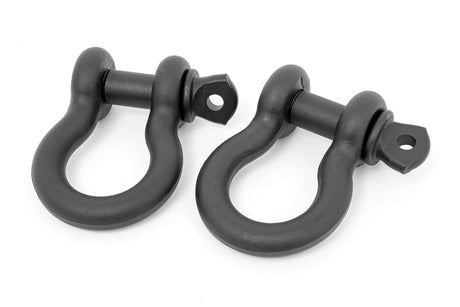 D Ring Shackles Cast 3/4 Inch Pin Pair Black Rough Country