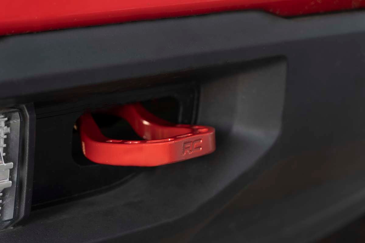 Tow Hooks Forged Red Chevy Silverado 1500 2WD/4WD (2019-2022) Rough Country