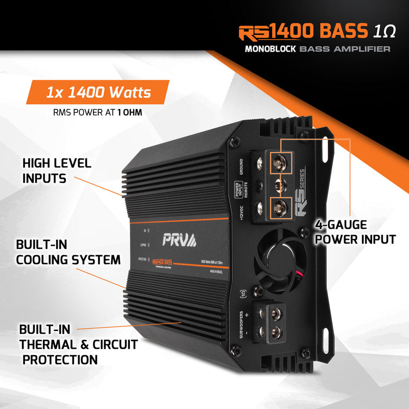PRV RS1400 BASS 1 Ohm Amplifier PRV Audio