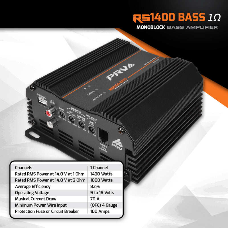 PRV RS1400 BASS 1 Ohm Amplifier PRV Audio