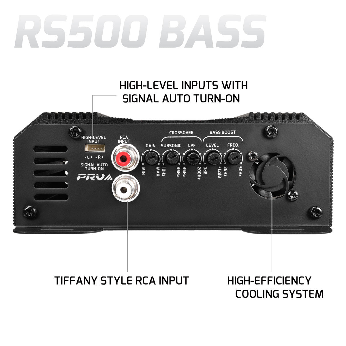 PRV Audio RS500 BASS Monoblock Car Amplifier 500 Watts 2 Ohm