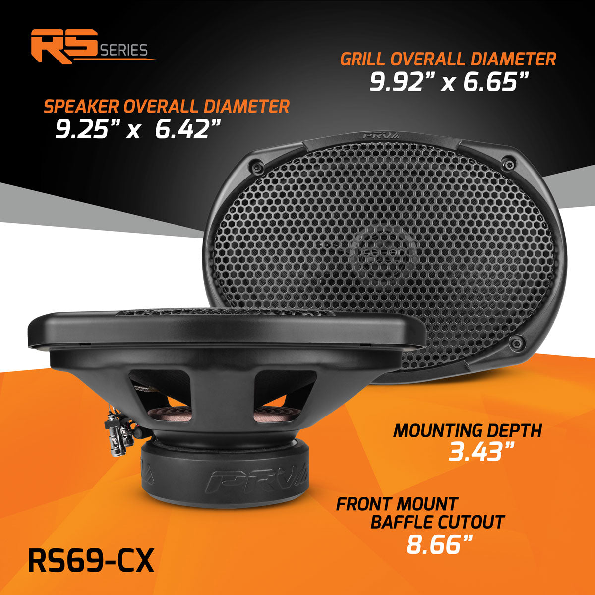 PRV Audio RS69-CX 6x9" Coaxial 2-Way Car Speakers Pair