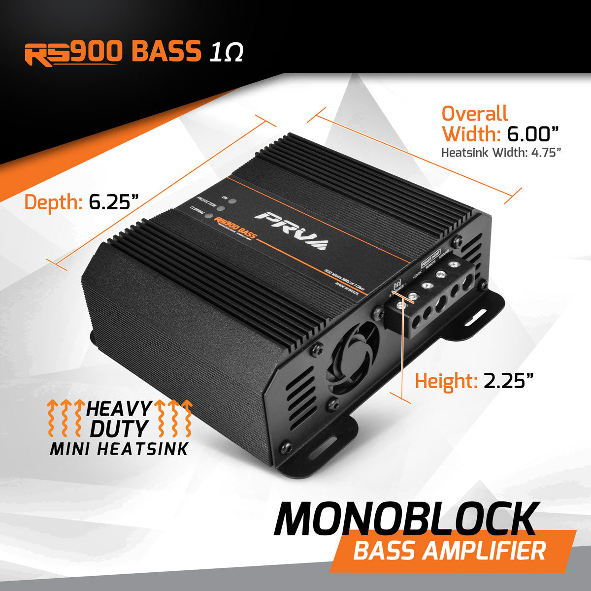 PRV Audio RS900 BASS Monoblock Car Amplifier 1 Ohm 900W