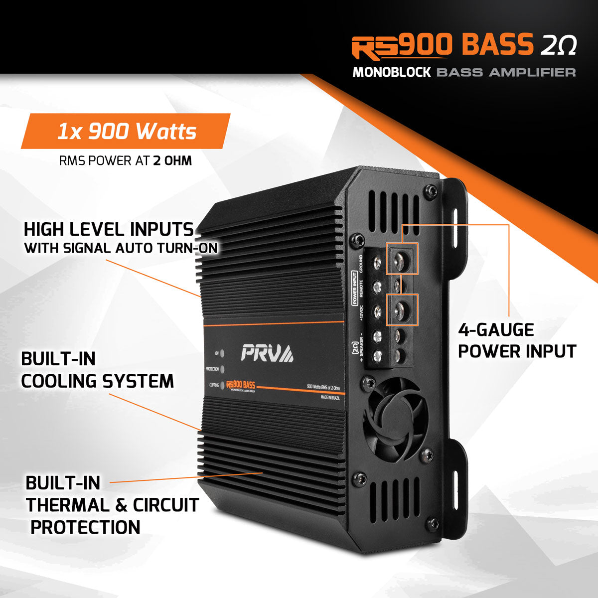 PRV Audio RS900 BASS 2 Ohm Monoblock Subwoofer Amplifier