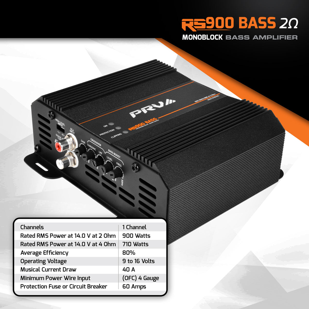 PRV RS900 BASS 2 Ohm Amplifier PRV Audio