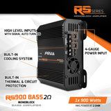 RS900 BASS 2 Ohm - 1 Channel Monoblock Amplifier PRV