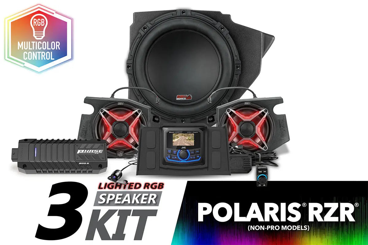 2014-2023 Polaris RZR V-Spec 3-Speaker Plug-&-Play Kit with JVC SSV Works