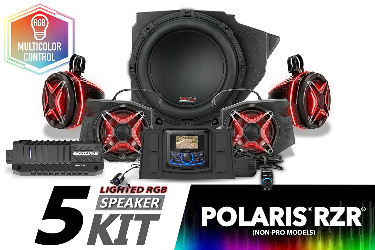 2014-2023 Polaris RZR V-Spec 5-Speaker Plug-&-Play Kit with JVC SSV Works