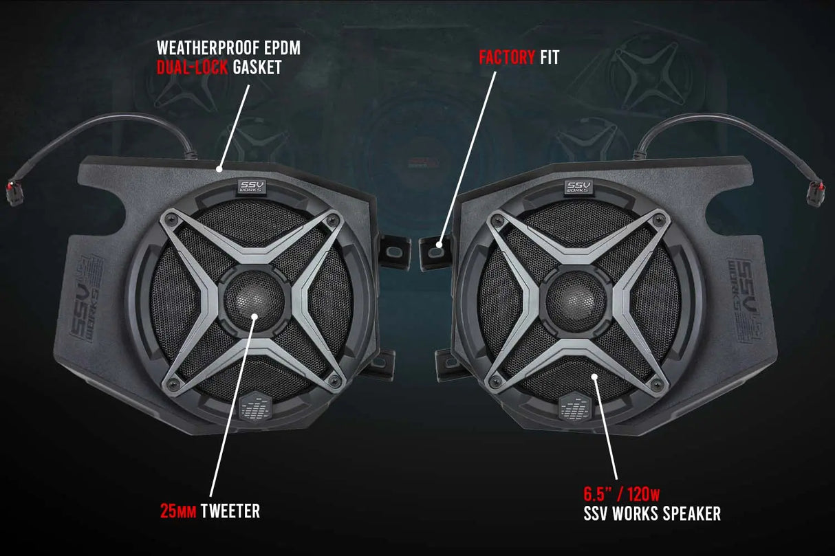 2014-2023 Polaris RZR Front Kick 6.5" Speaker Pods SSV Works