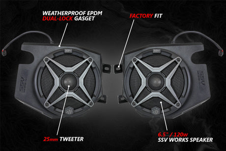 2014-2023 Polaris RZR A-Spec SSV Works 5-Speaker Plug-&-Play Kit with JVC