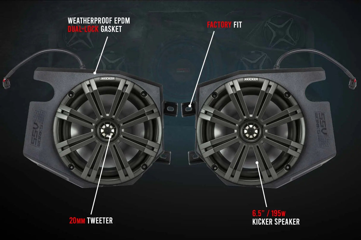 2014-2023 Polaris RZR Front Kick 6.5" Speaker Pods SSV Works
