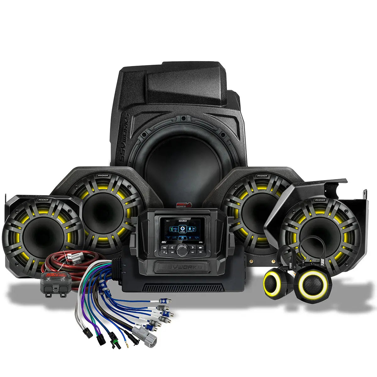 2025-2026 Polaris® RZR Pro R / Pro S / Pro XP Phase-7 K-Spec 7-Speaker Plug-&-Play Kit w/MRB4 Radio SSV Works