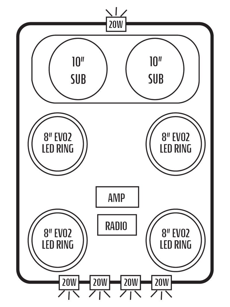 2014-23 Polaris RZR XP 4 1000 / 2015+ RZR 4 900 Stereo Tops (4-Seat)