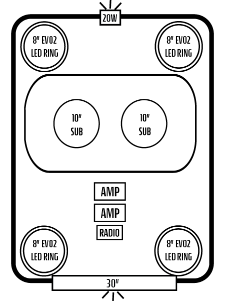 2022+ Polaris RZR Turbo R 4 Stereo Tops (4-Seat)