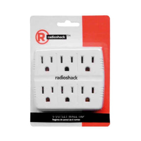 RadioShack 6-Outlet Wall Tap 6100825 White Radio Shack