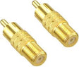 F-Type Female to RCA Male Coaxial Cable Audio Adapter Gold Plated Connector, Pack of 2 TekShack