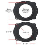 6" Toyota Multi Model Factory Opening to Aftermarket Speakers Adapter Kit (RING-PVC-A69-6), Sold in pairs Audiopipe