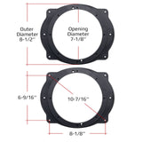 8" Toyota Multi Model Factory Opening to Aftermarket Speakers Adapter Kit (RING-PVC-A69-8), Sold in pairs Audiopipe
