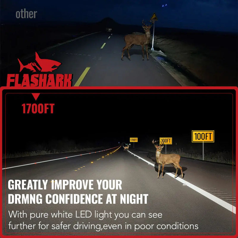 S2 H7 60W 6500K 24000LMWhite IP67 LED Headlight Bulbs 2Pcs Flashark