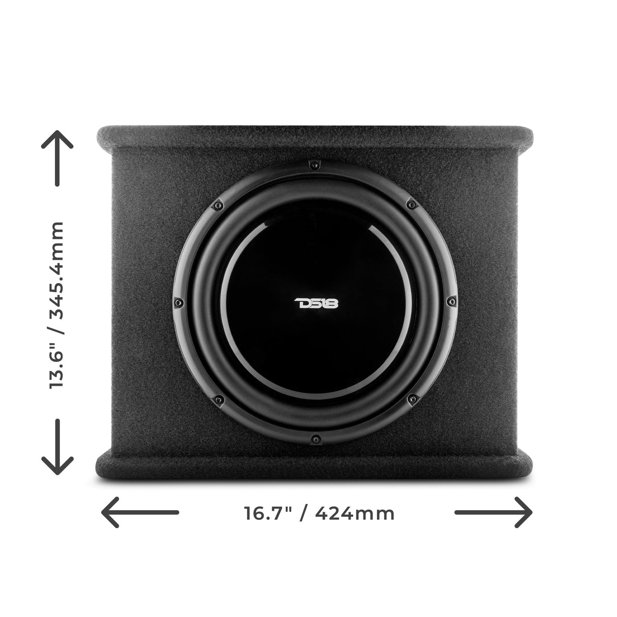 12" Loaded Amplified Shallow Subwoofer Enclosure 350 Watts Rms DS18