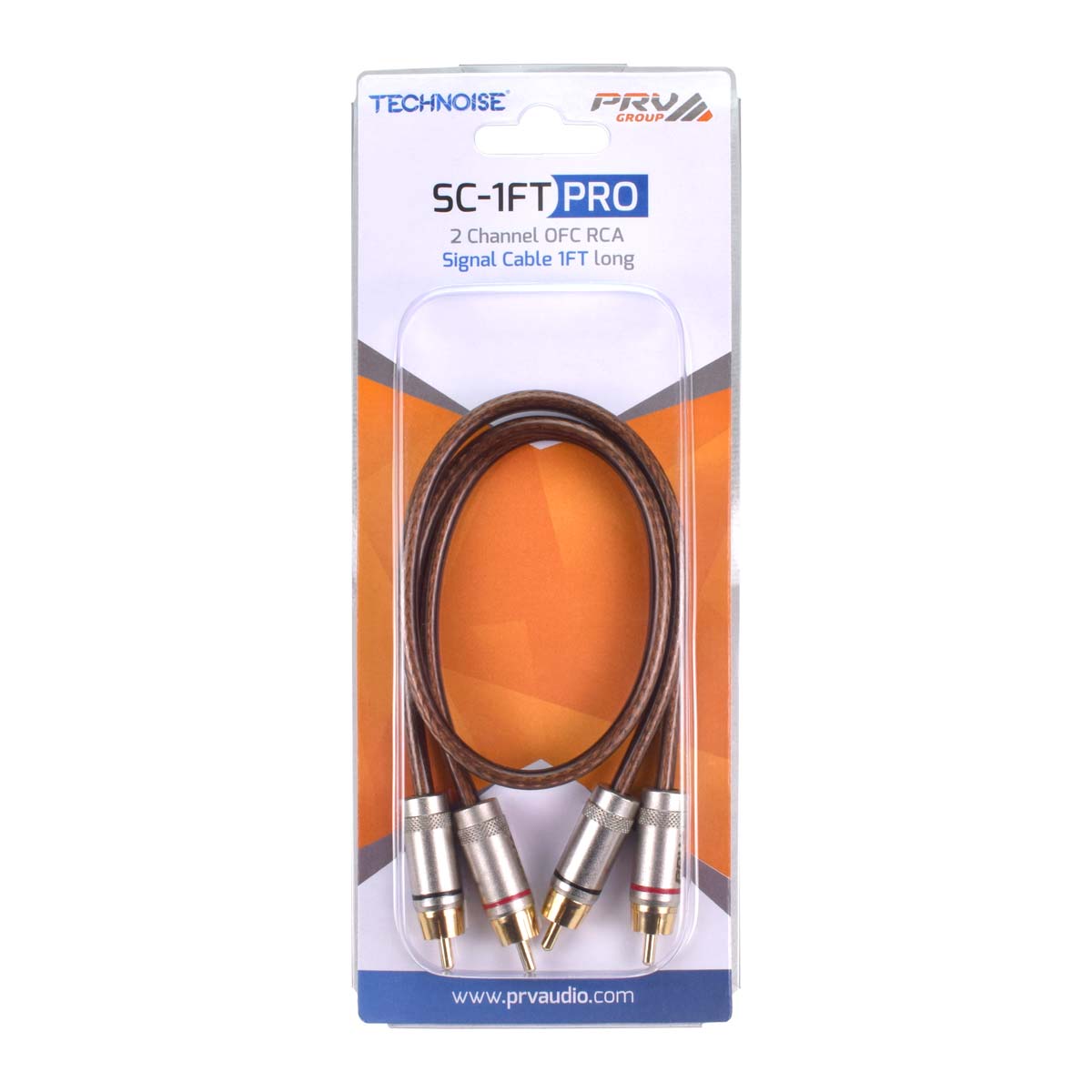 PRV Audio SC-1FT PRO 2-Channel RCA Signal Cable 1ft