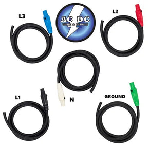4/0 Feeder STAGE AND LIGHTING Cable. 5-25' 4/0 wire STANDARD 405A FEMALE TO BLUNT AC/DC WIRE AND SUPPLY