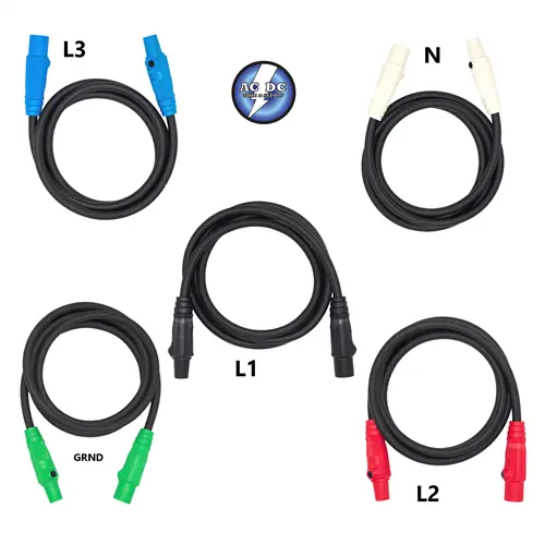 4/0 Feeder STAGE AND LIGHTING Cable. 5-5' 4/0 wire STANDARD 405 W/CAM LOCK M/F AC/DC WIRE AND SUPPLY