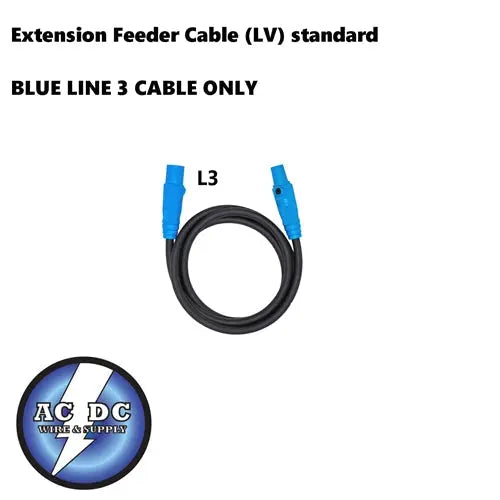 Extension Feeder Stage and lighting Cable 50 ft 4/0 L3 BLUE (LV) standard 405A AC/DC WIRE AND SUPPLY