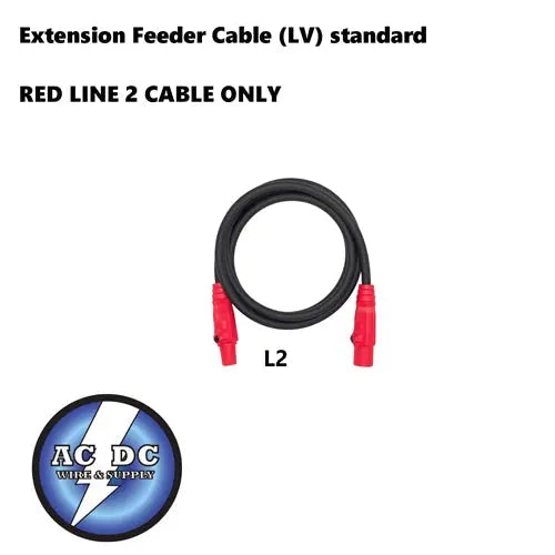 Extension Feeder Stage and lighting Cable 25 ft 4/0 L2 RED (LV) standard 405A AC/DC WIRE AND SUPPLY