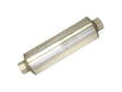 Stainless Steel 8" x 14" Round Muffler, 4" In x 4" Out, 20" Overall Length, Fiberglass Packed Perforated Core, Universal SCS