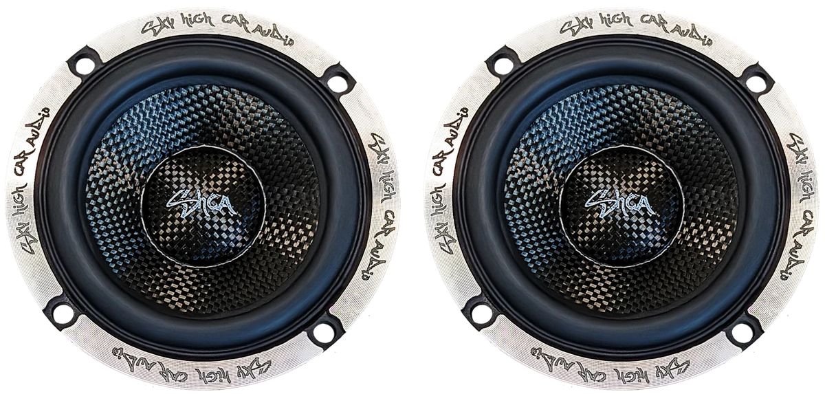Sky High Car Audio SH-35FE | 3.5" Midrange Speaker w/ Carbon Fiber Cone (Pair)
