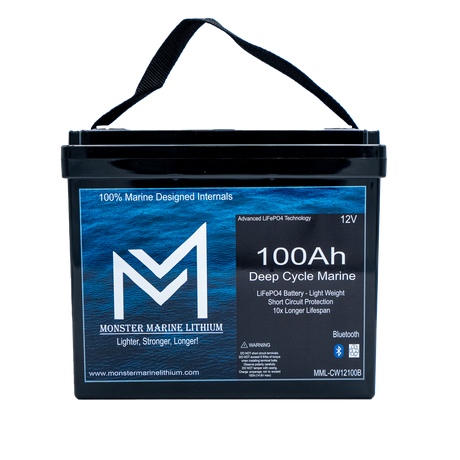 12v 100Ah Slim Series Bluetooth Deep Cycle Lithium Marine Battery Group 24