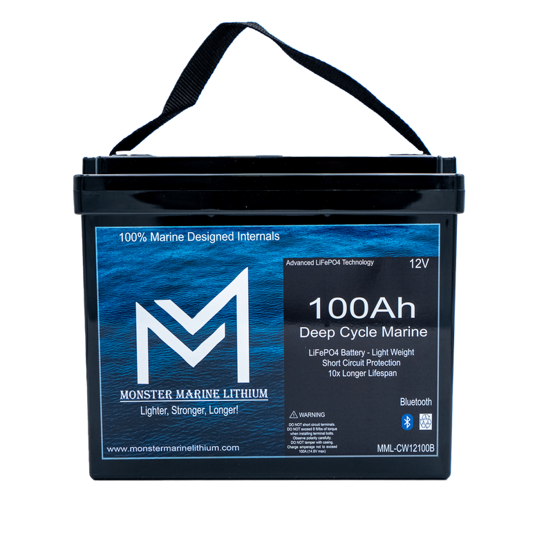 12v 100Ah Slim Series Bluetooth Deep Cycle Lithium Marine Battery Group 24